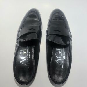 AGL Attilio Giusti Leombruni Black Leather Loafers EU 38 Pre-Owned Excellent
